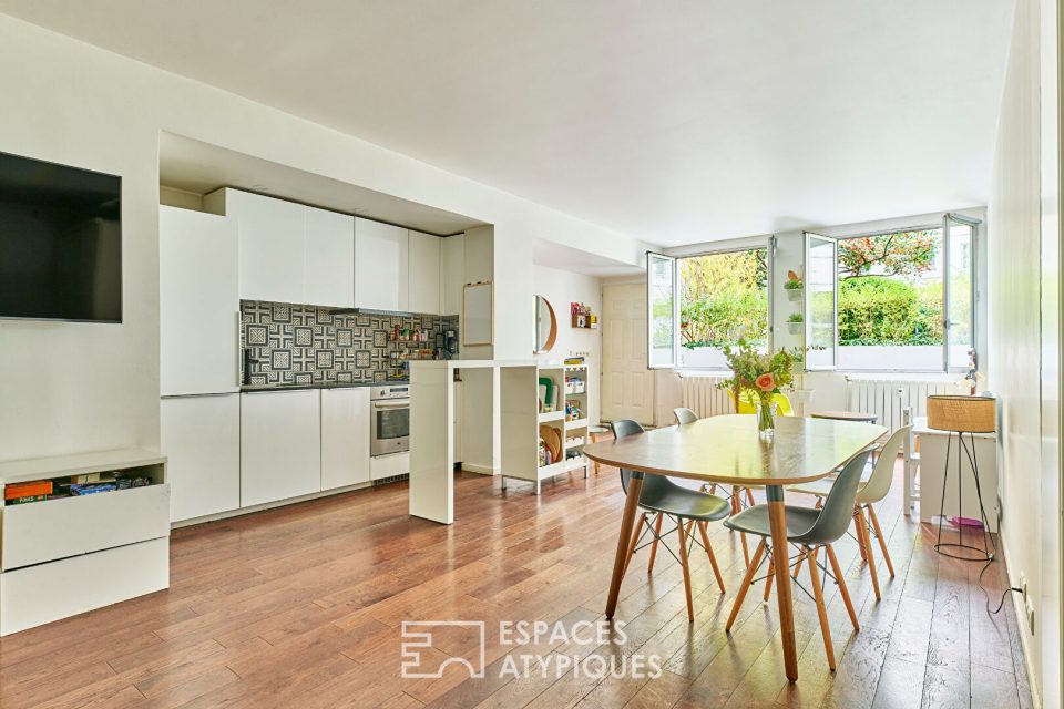 Ancienne imprimerie transformée en loft sur jardin