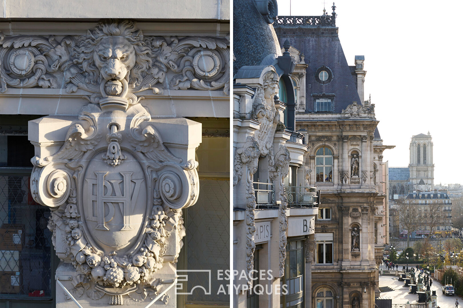Appartement à l’esprit maison avec vue sur l’Hôtel de Ville et Notre Dame