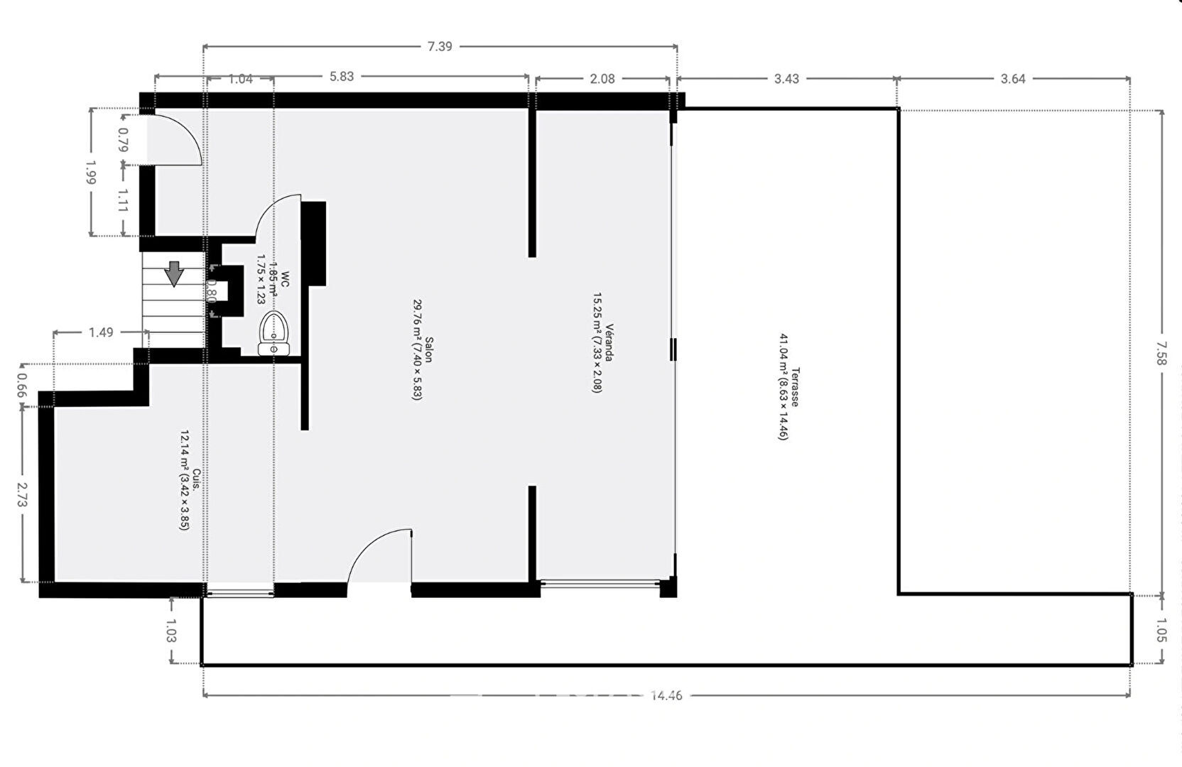 Duplex lumineux avec terrasses plein Sud-Ouest