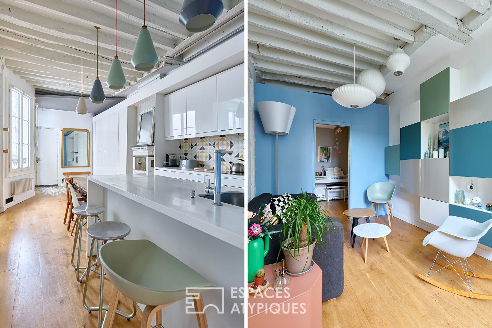 Appartement traversant et rénové au coeur du quartier des Enfants Rouges