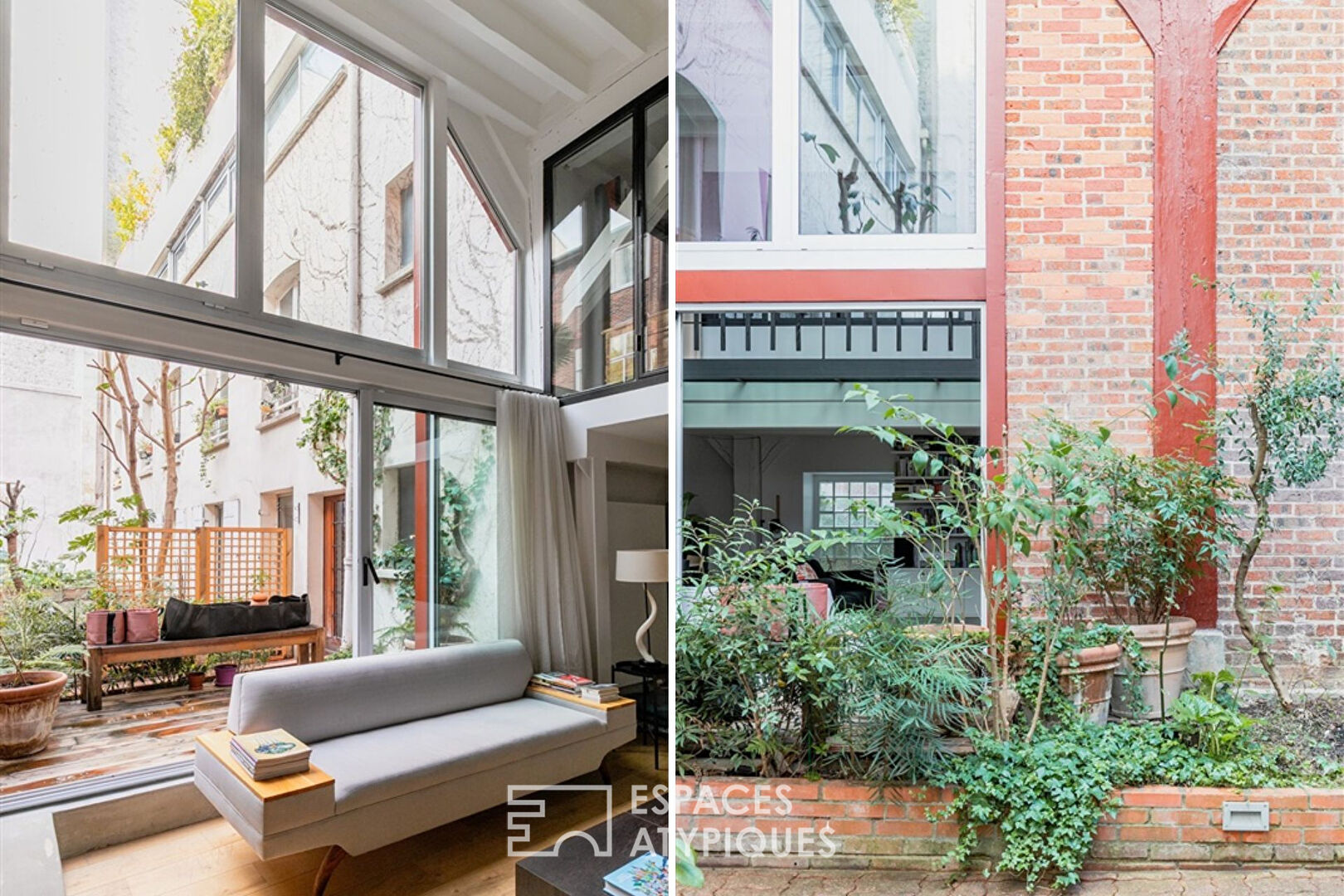 Loft au calme sur cour avec terrasse à proximité du Canal St Martin