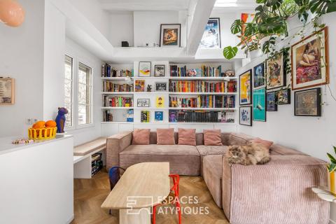 Dernier étage sous les toits repensé par architecte dans le Haut Marais