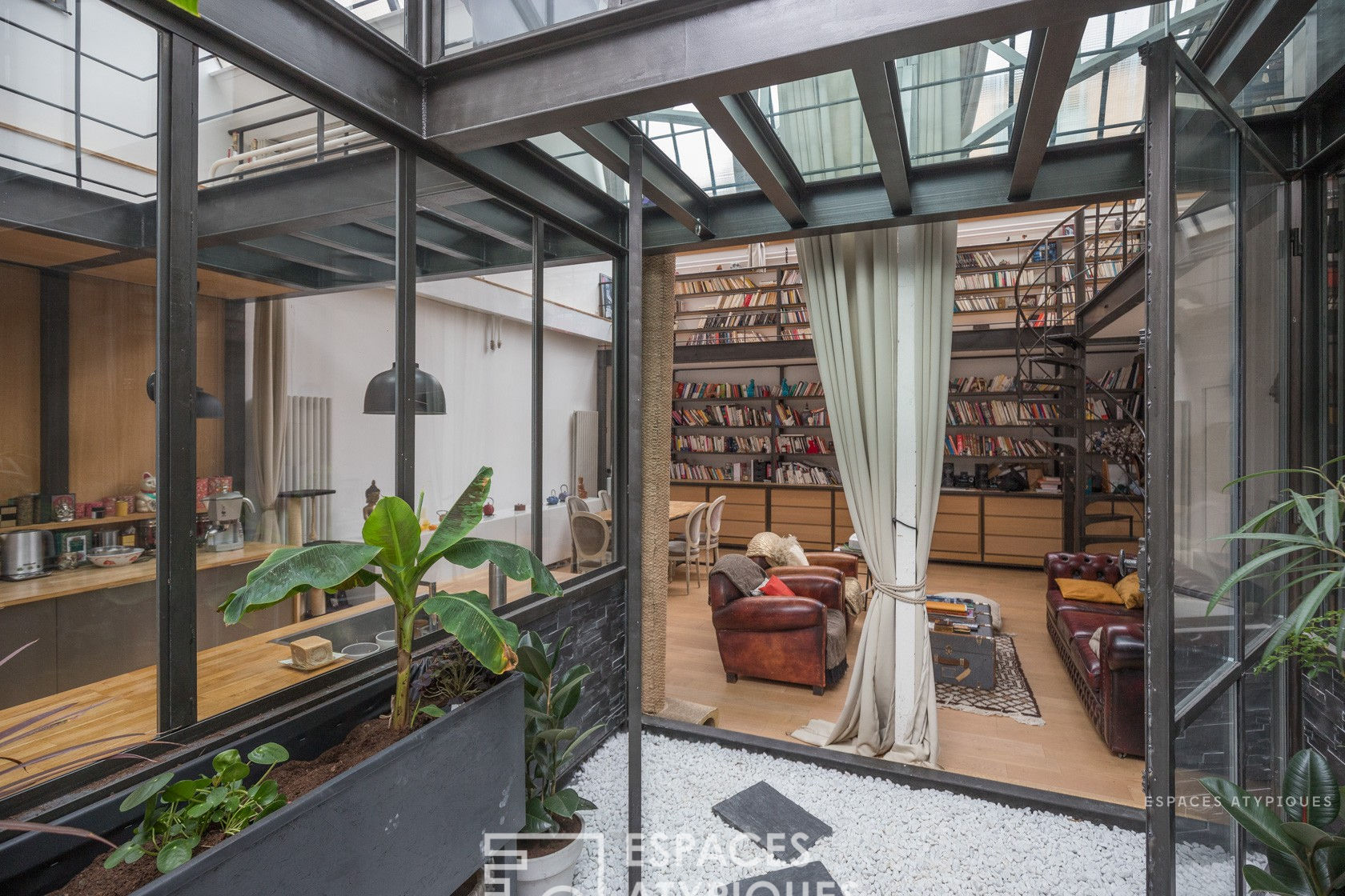 Loft under glassroof in former plant