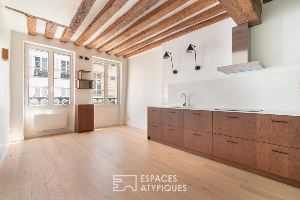 Appartement rénové avec terrasse près de l'Hôtel de ville