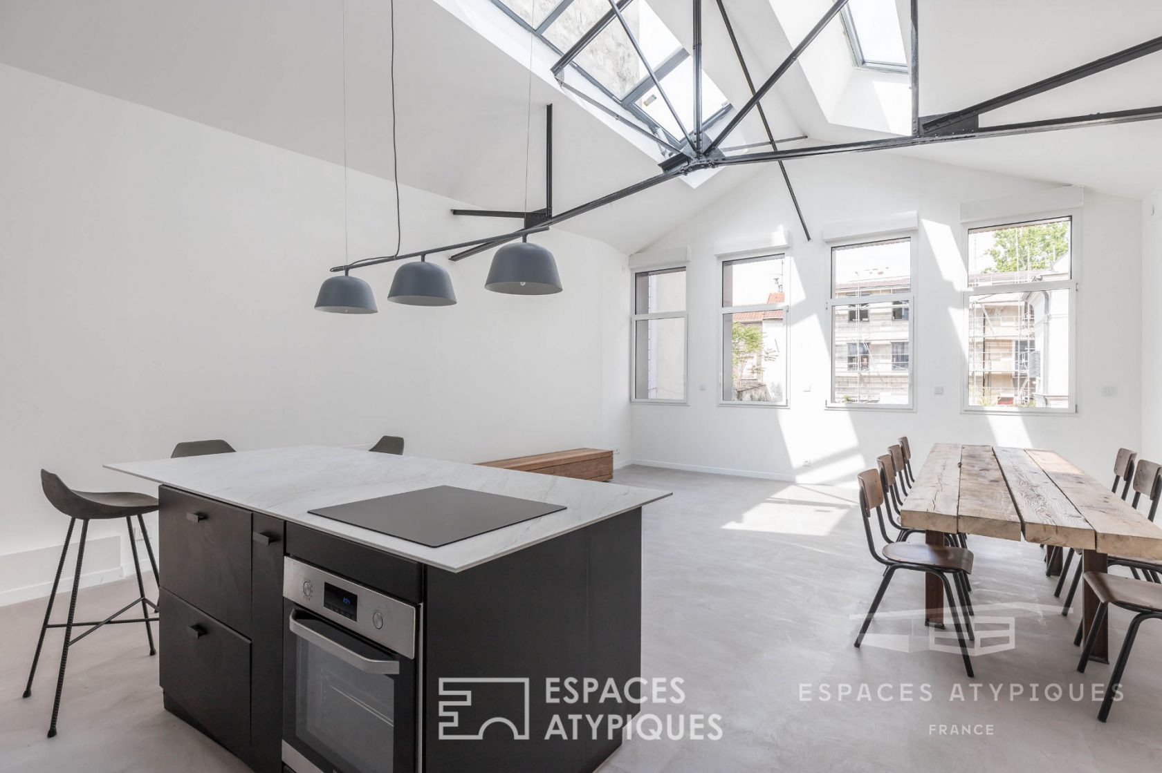 Loft with terrace in an old garage