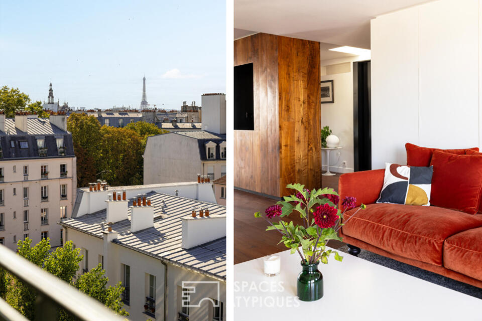 Appartement d'architecte au dernier étage, vue ciel