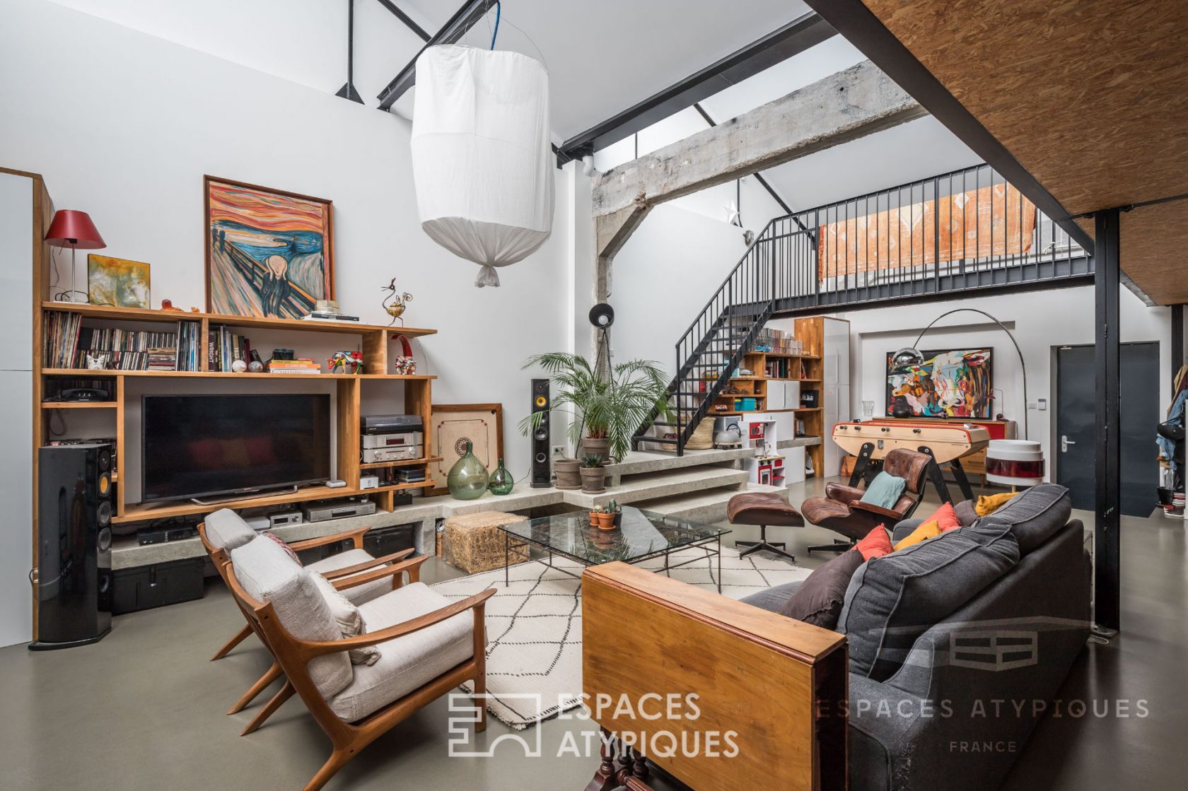 Industrial loft under glass