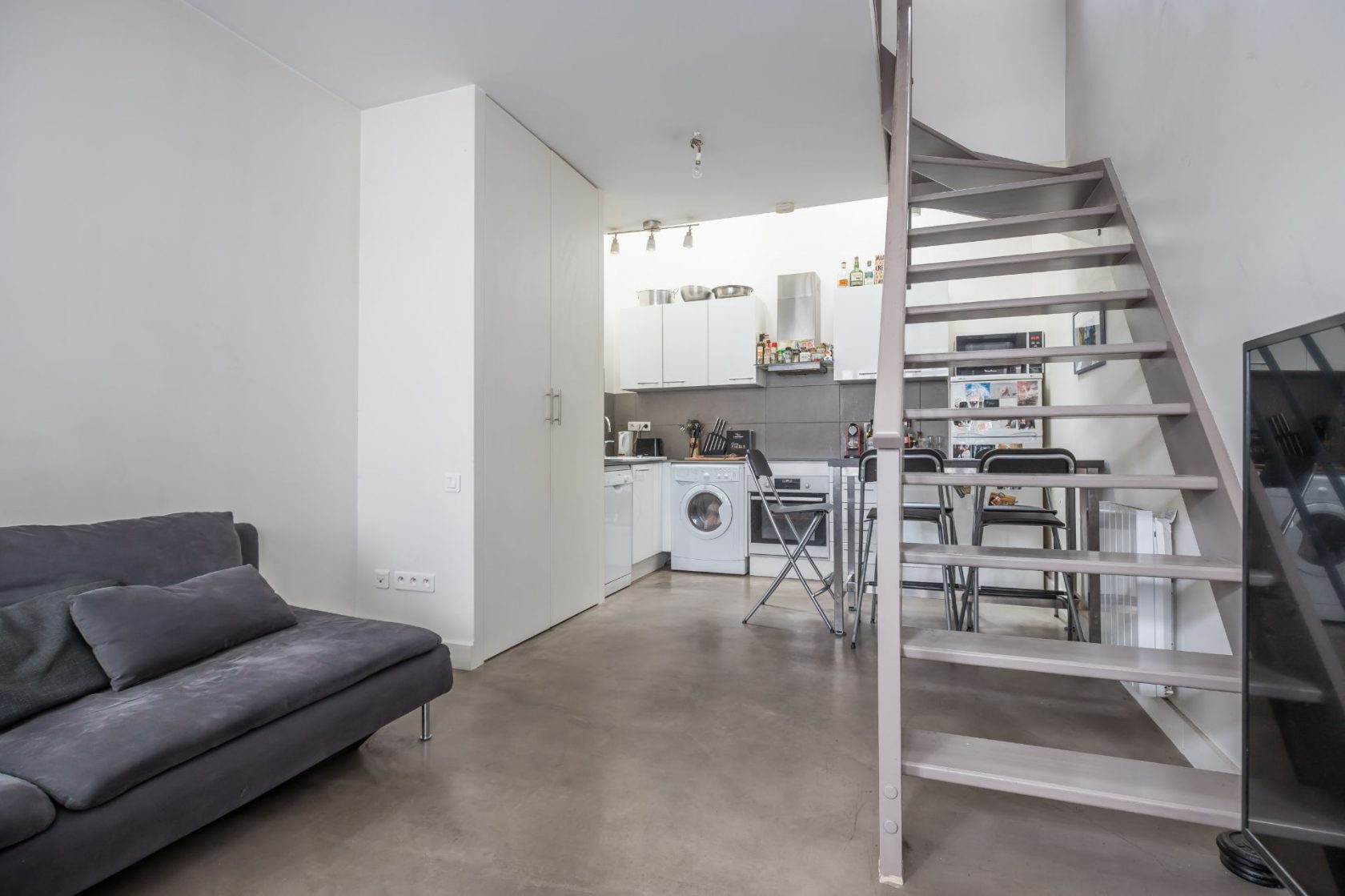 Former garage converted into a triplex house