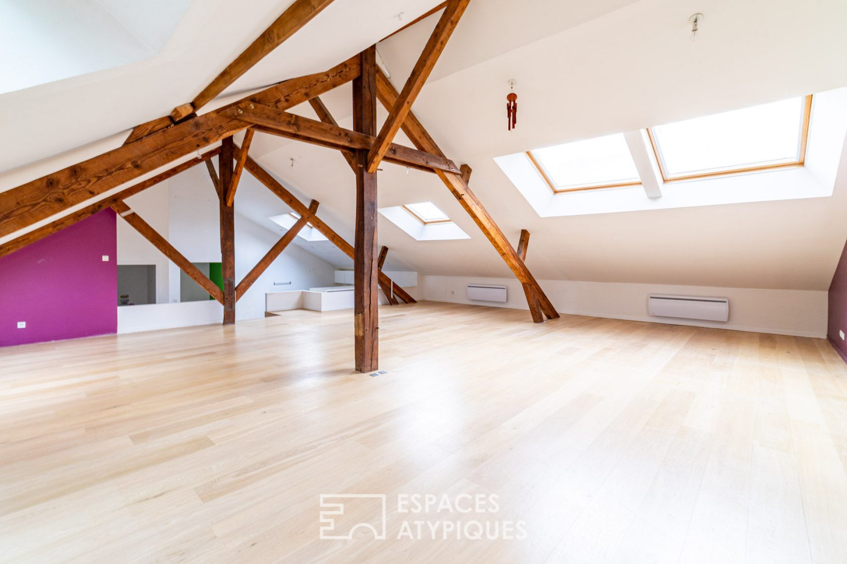 Loft on the top floor in an old garage