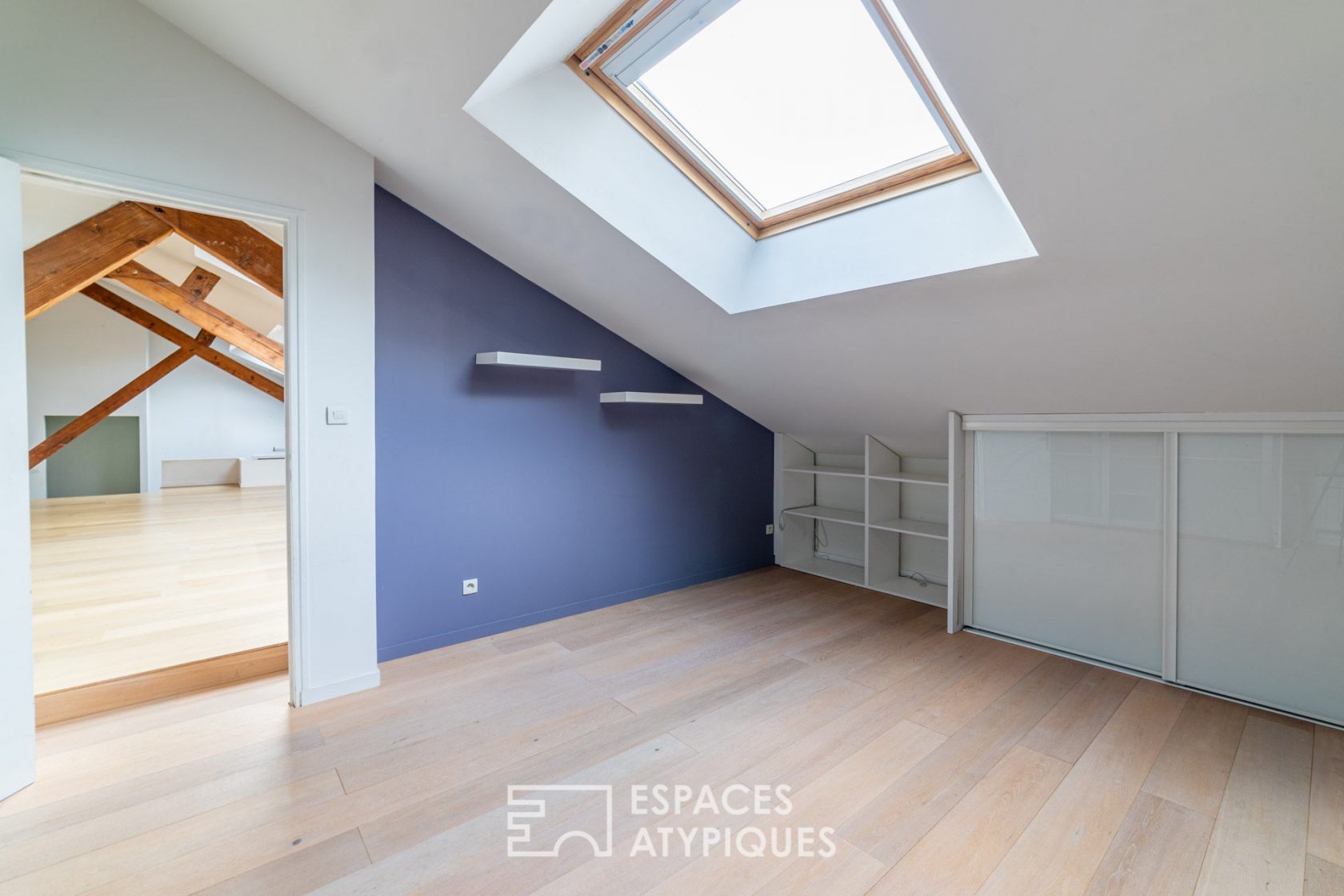 Loft on the top floor in an old garage