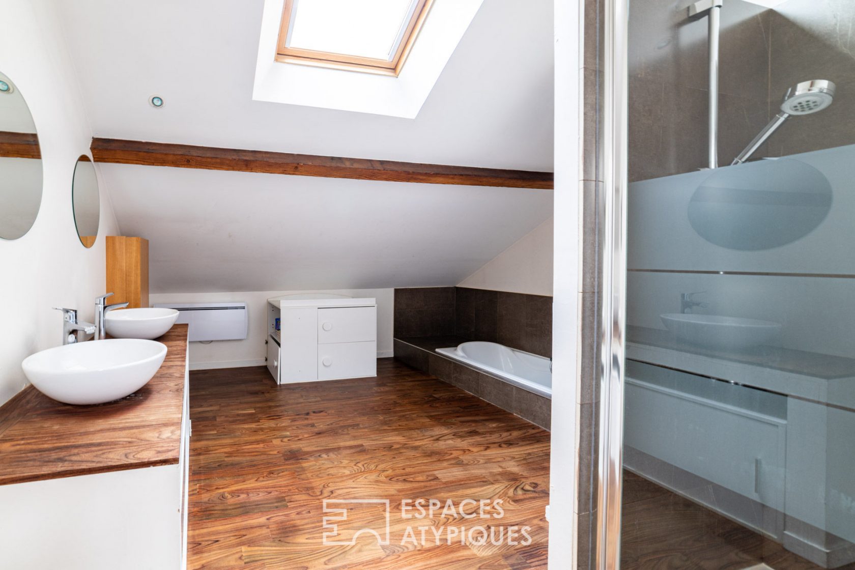 Loft on the top floor in an old garage