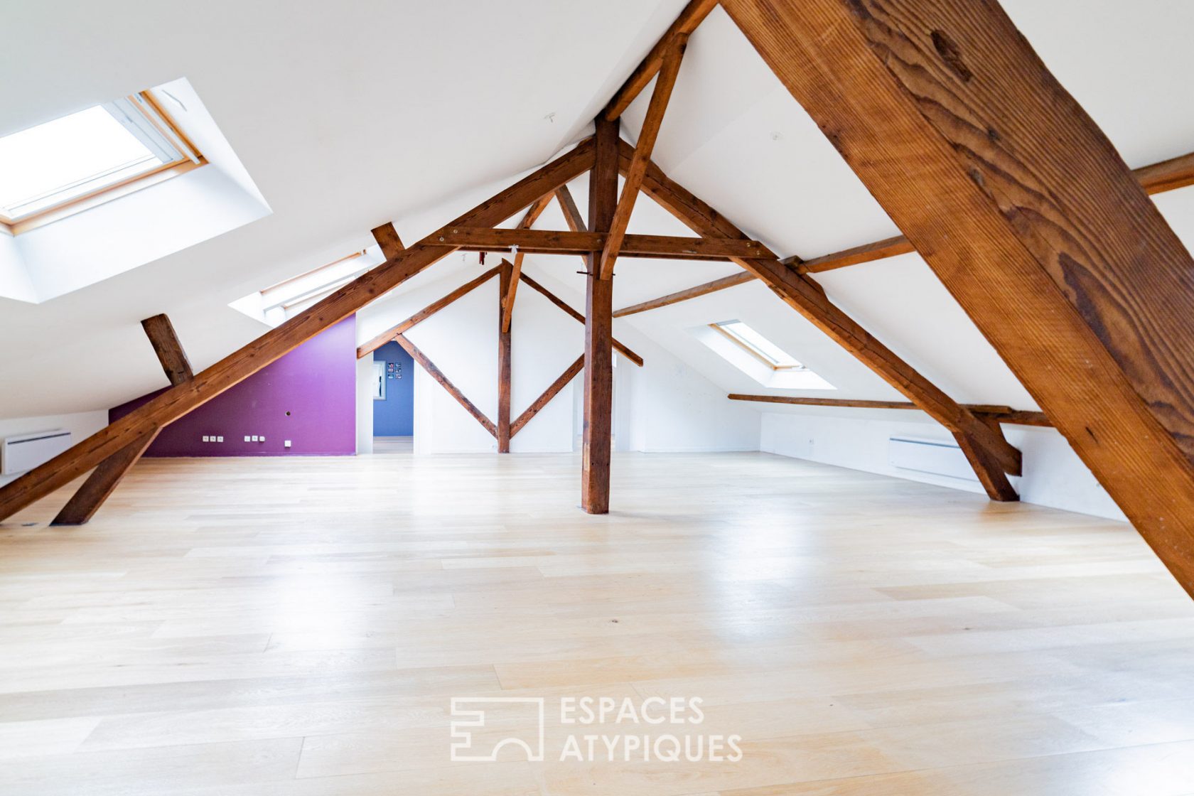 Loft on the top floor in an old garage