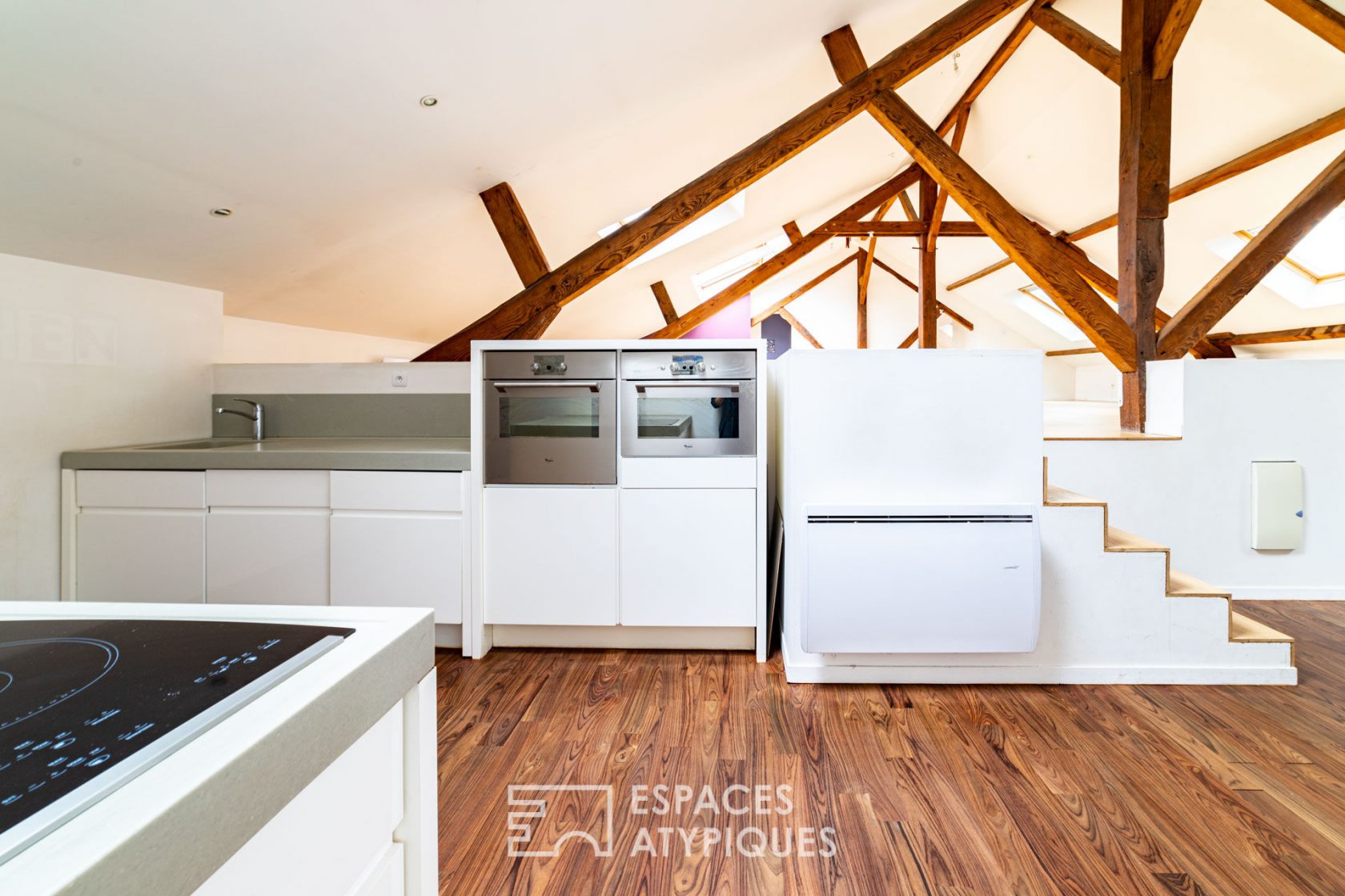 Loft on the top floor in an old garage