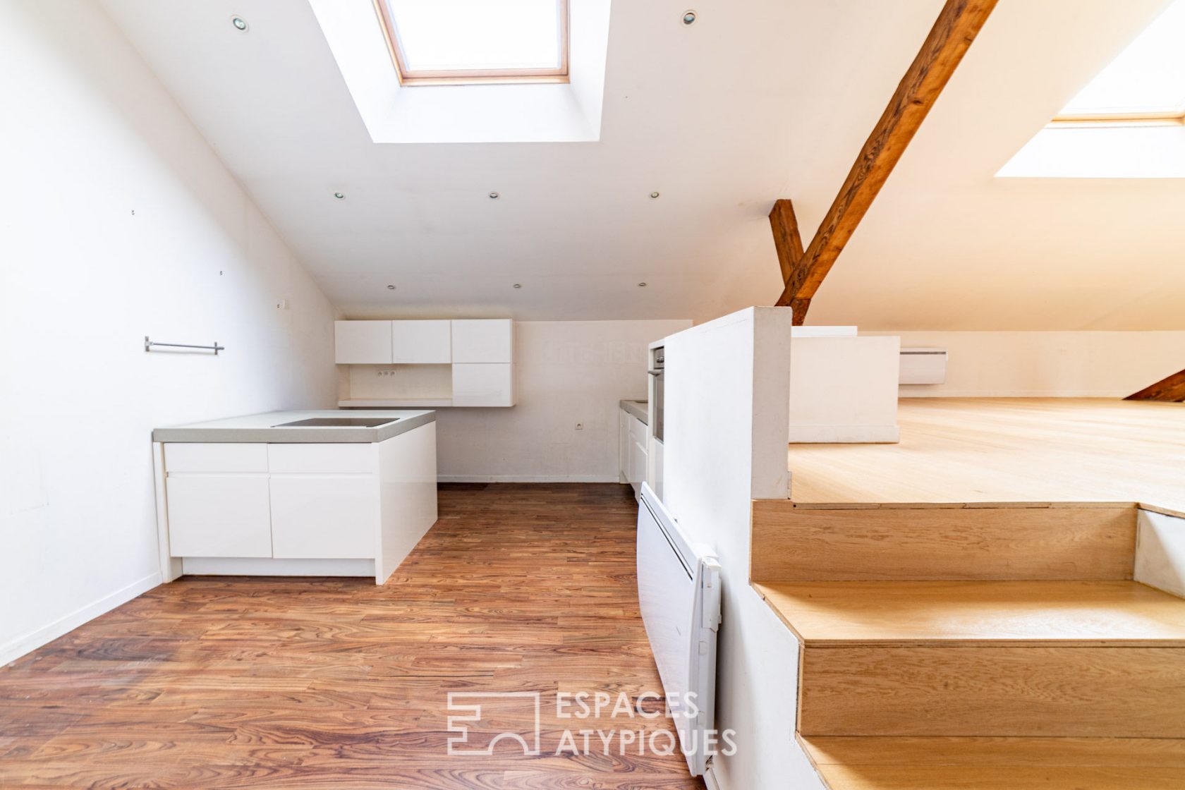 Loft on the top floor in an old garage