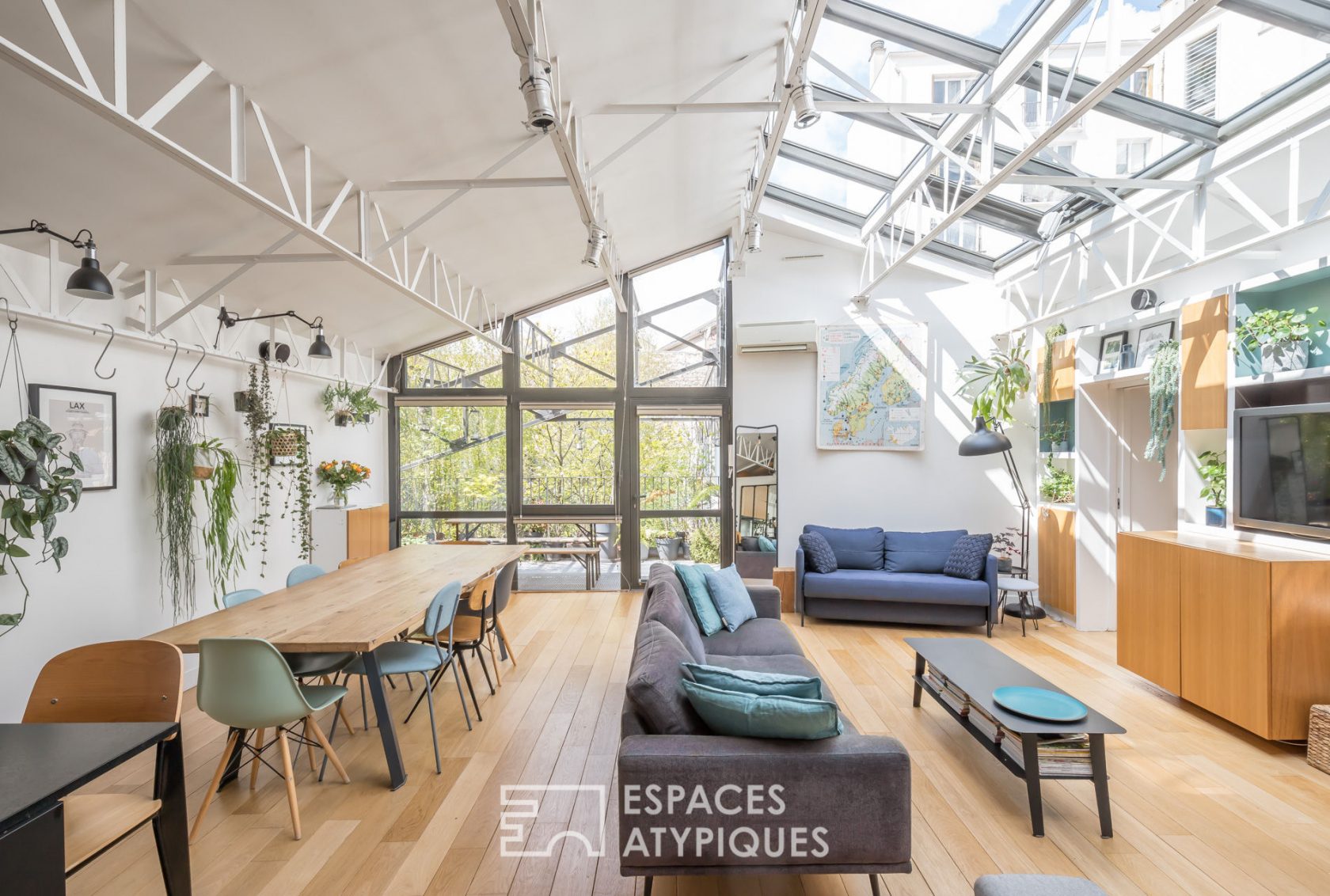 Loft under glass in an old garage
