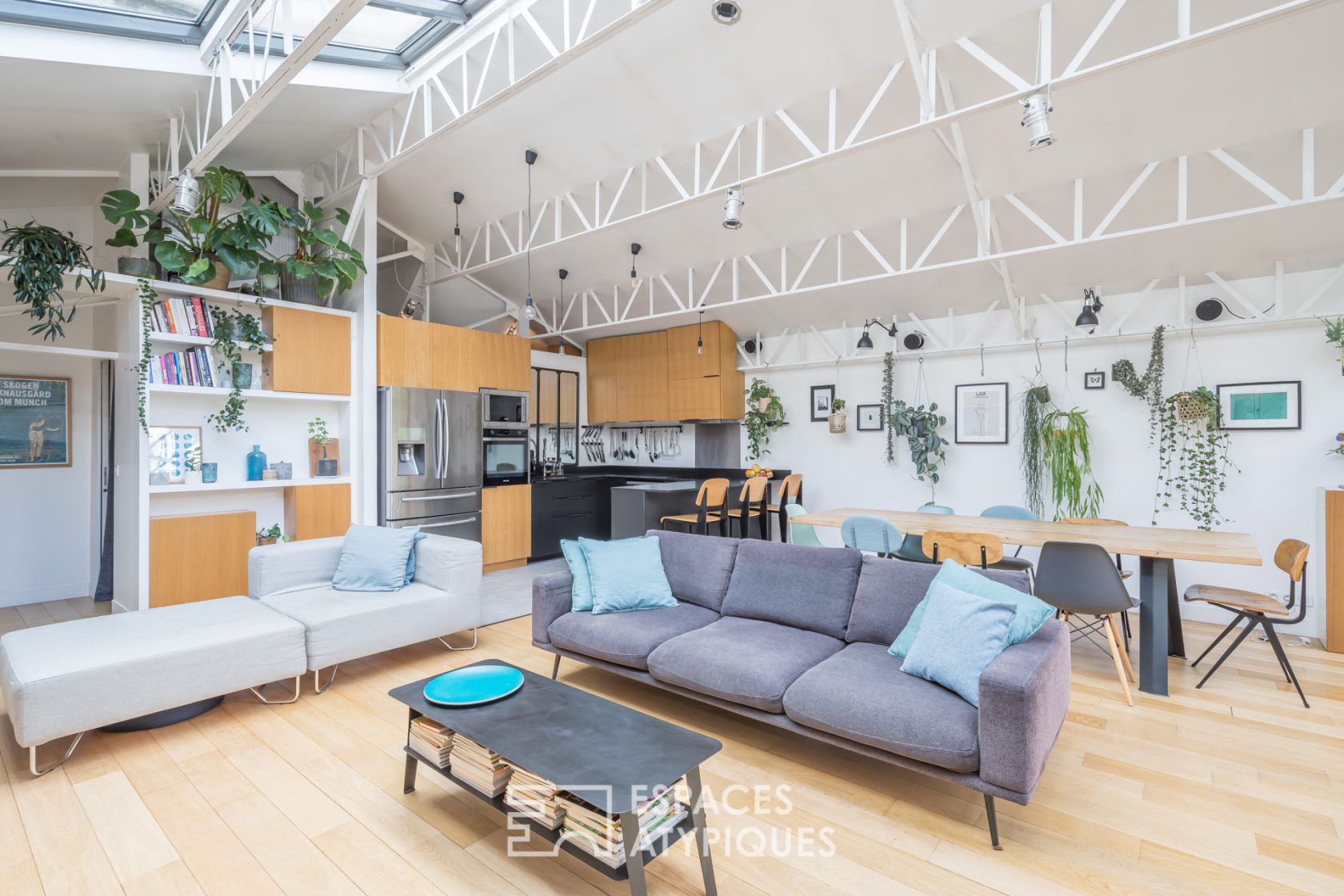 Loft under glass in an old garage