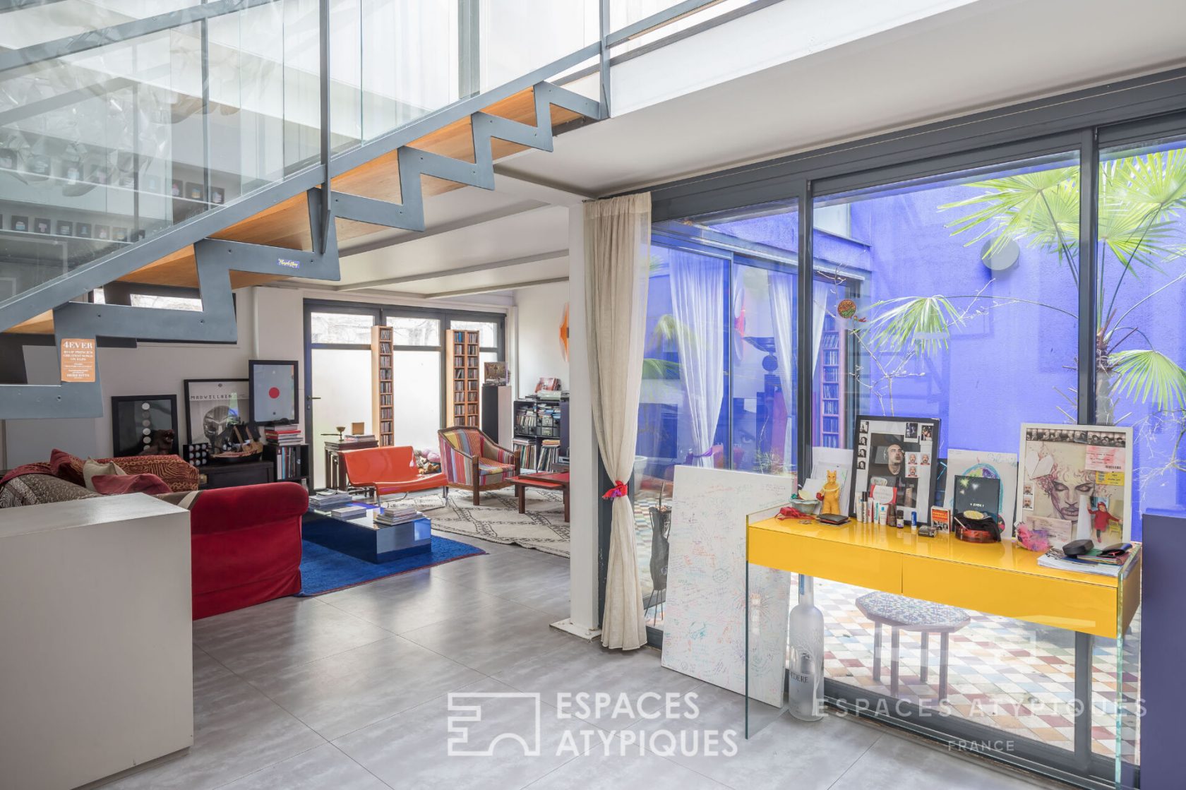 Industrial house loft with patio