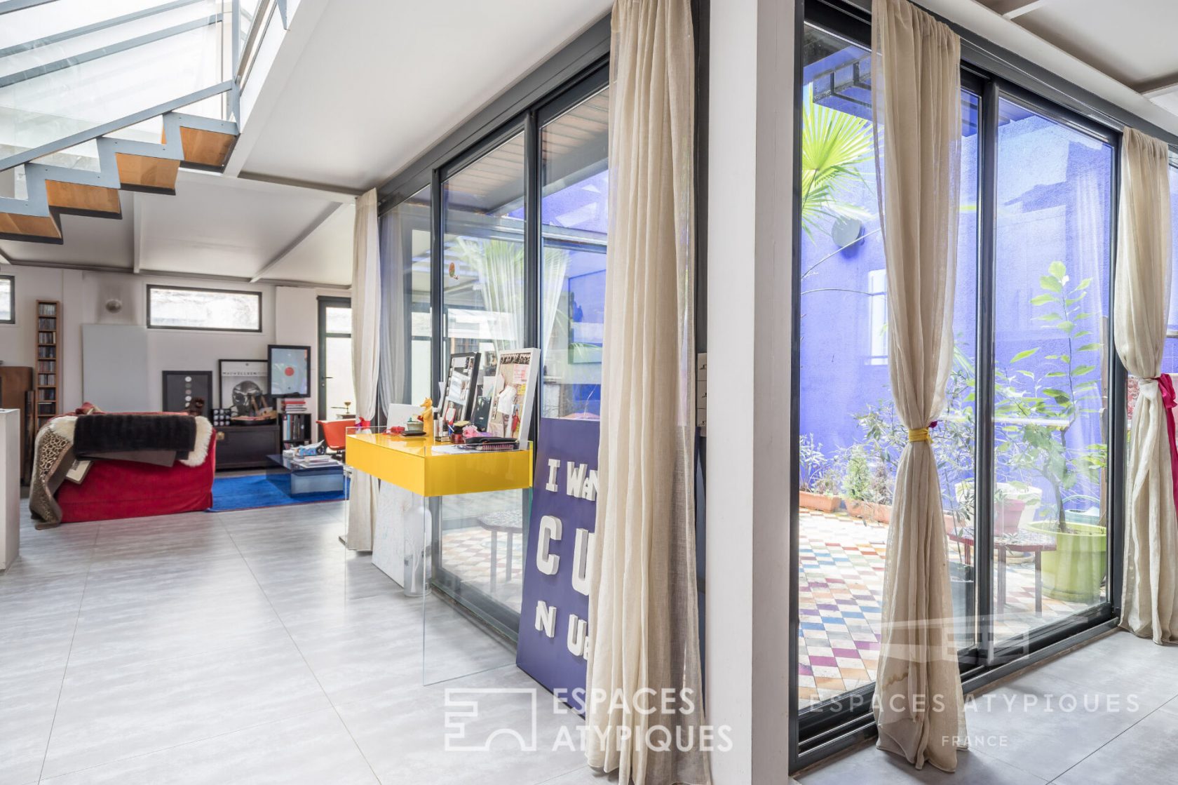 Industrial house loft with patio
