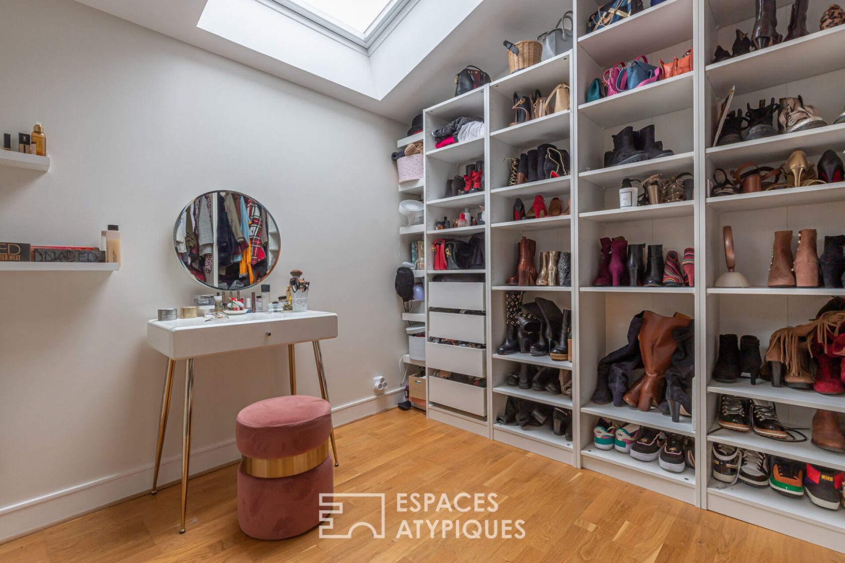 Contemporary duplex in an old library