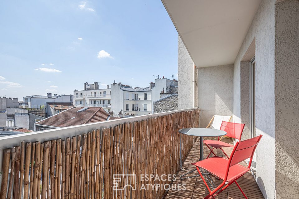 75020 PARIS - Appartement avec balcons repensé par architecte - Réf. 3633EP
