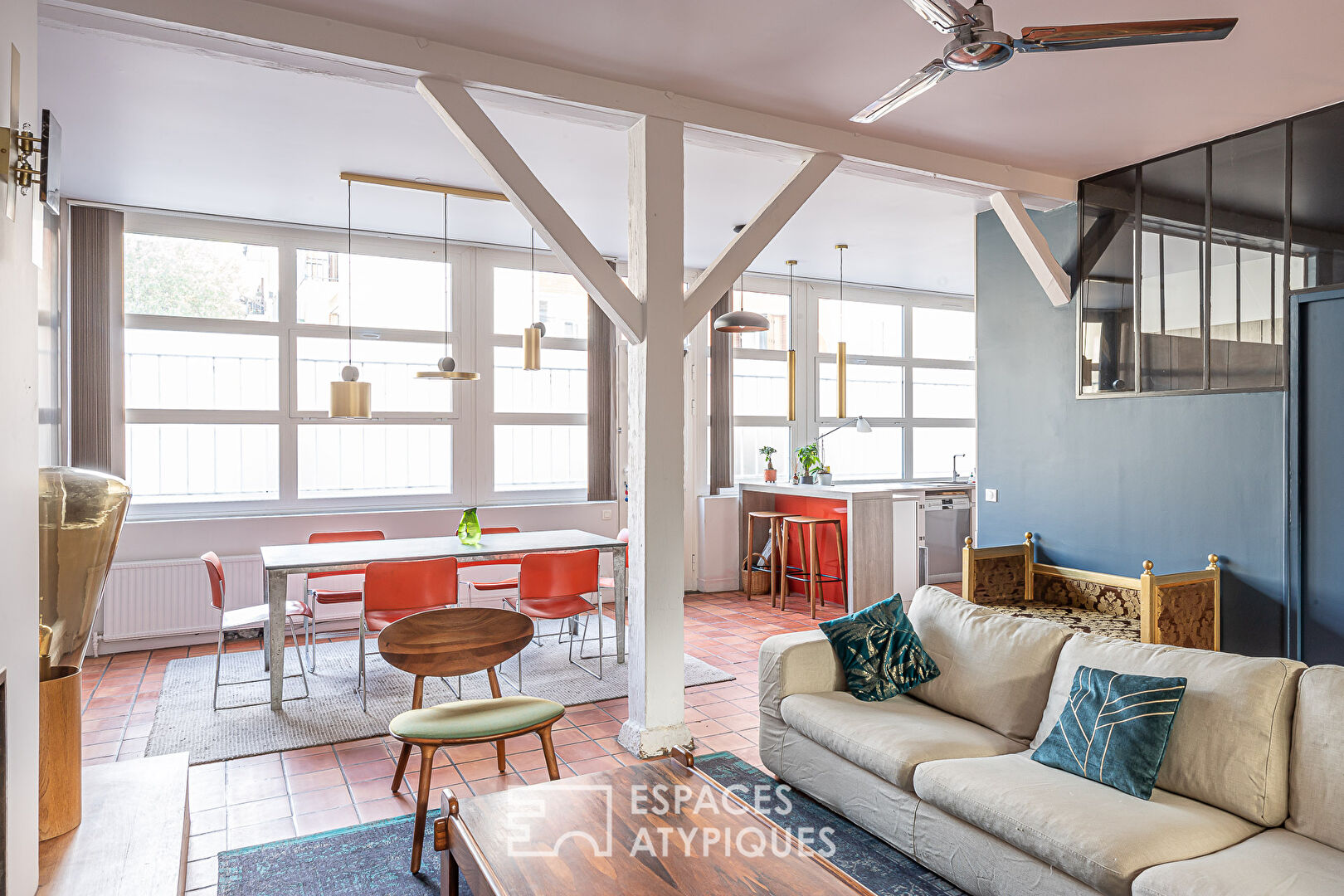 Loft with private courtyard in a former printing house