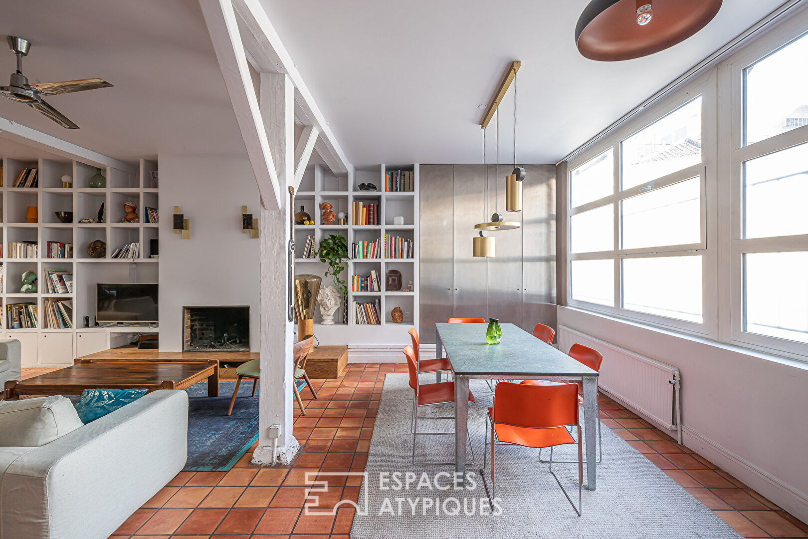 Loft with private courtyard in a former printing house