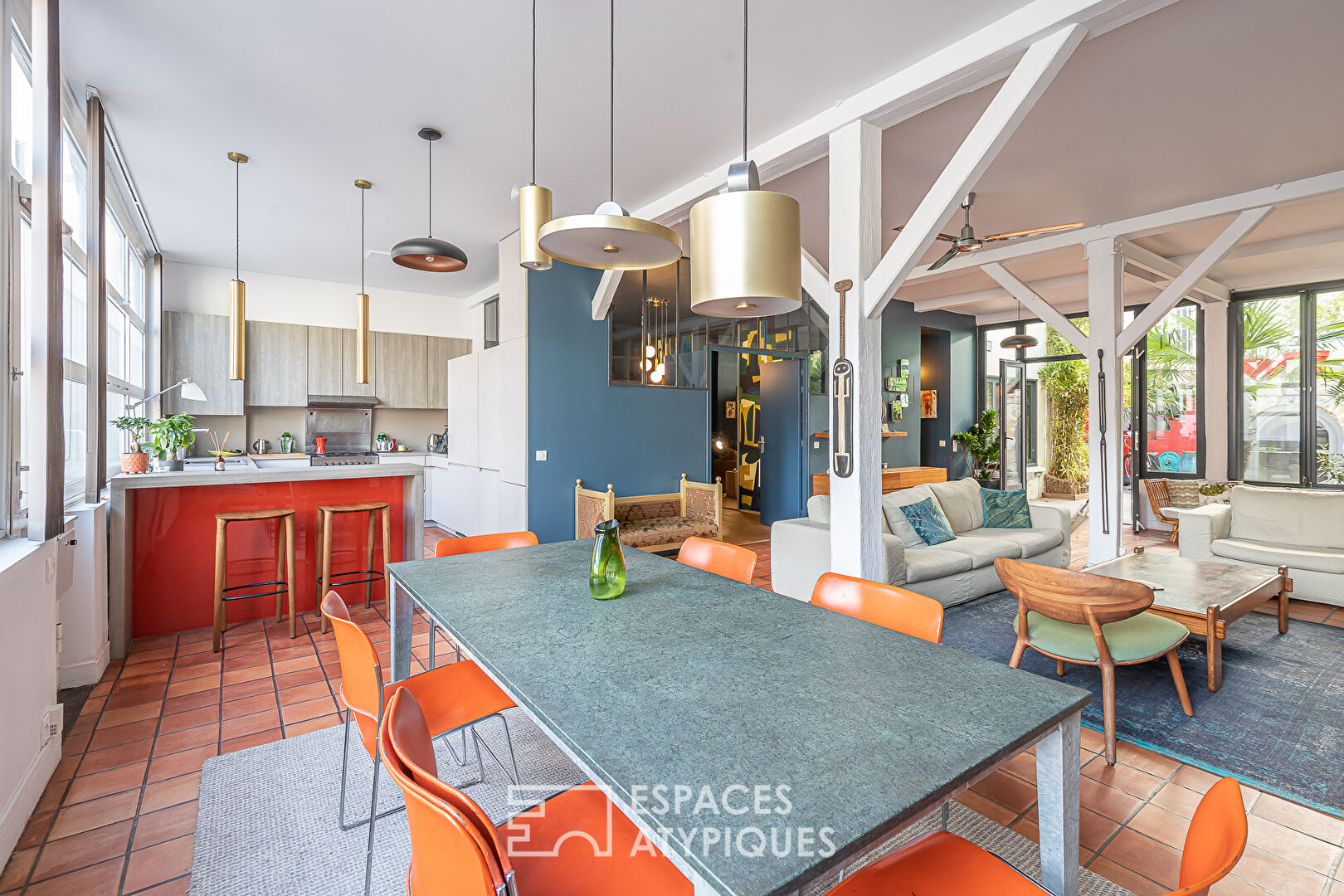 Loft with private courtyard in a former printing house