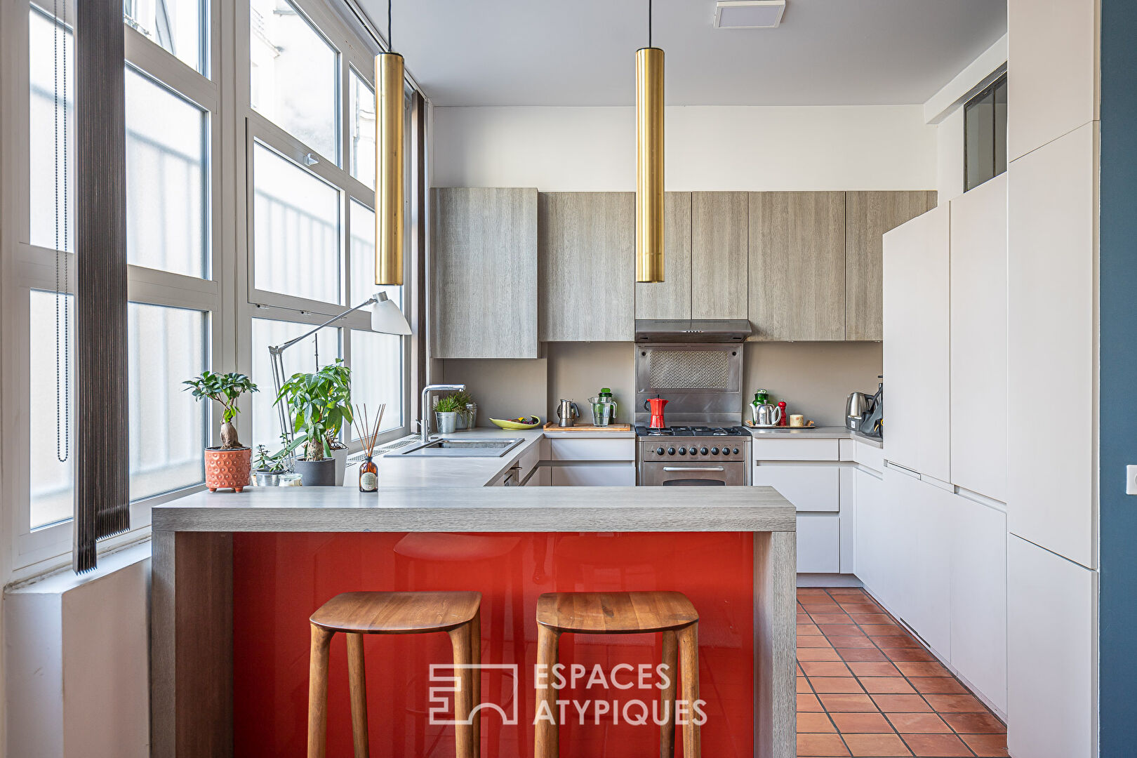 Loft with private courtyard in a former printing house