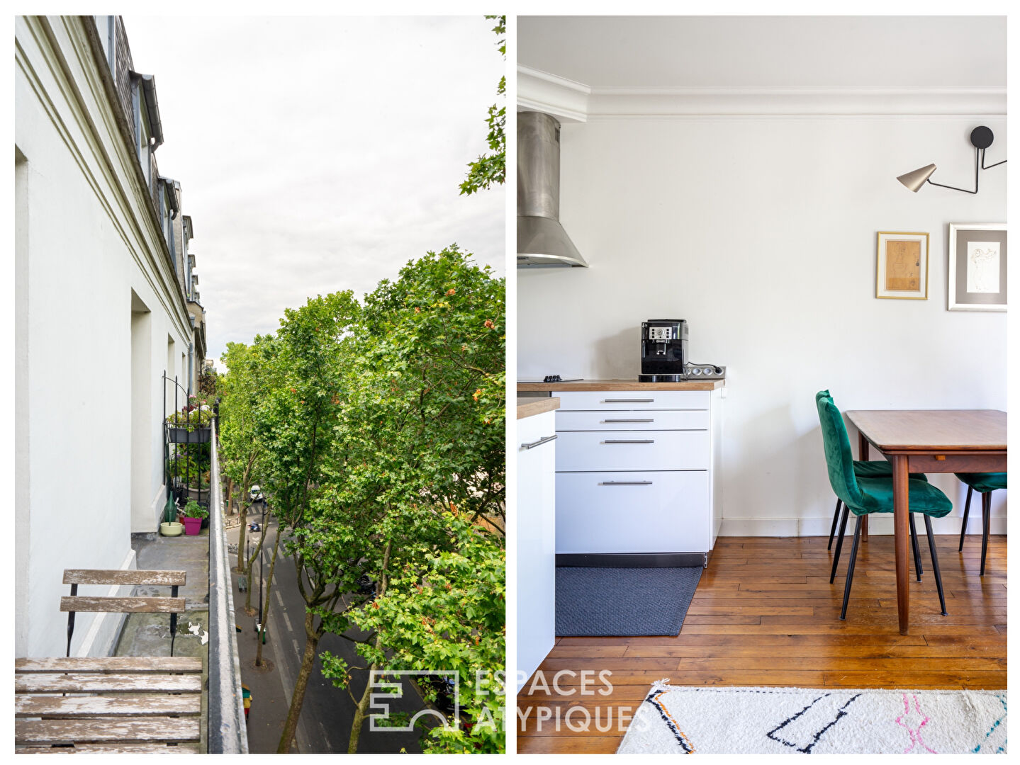 Etage élevé avec balcon aux Buttes Chaumont